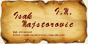 Isak Majstorović vizit kartica